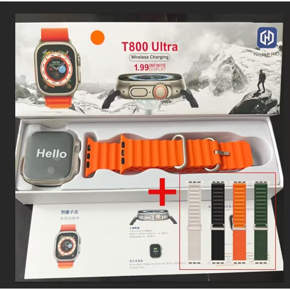 2025 Nova Série 8 Relógio T800 Ultra Smart Watch Esportivo Sem Fio À Prova D'água T800 Ultra2 MAX