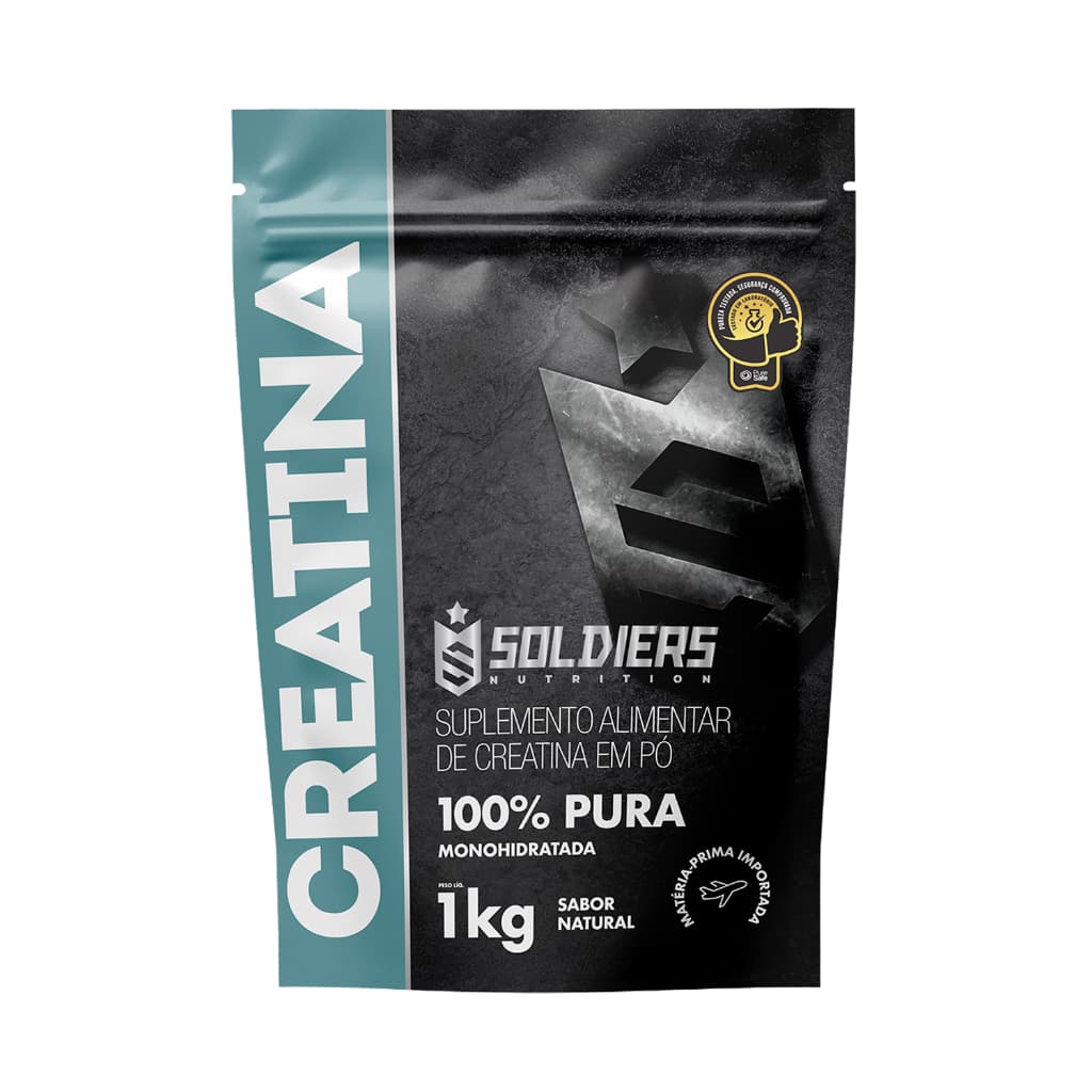Creatina Suplemento Monohidratada em Pó 100% Pura Importada - Soldiers Nutrition